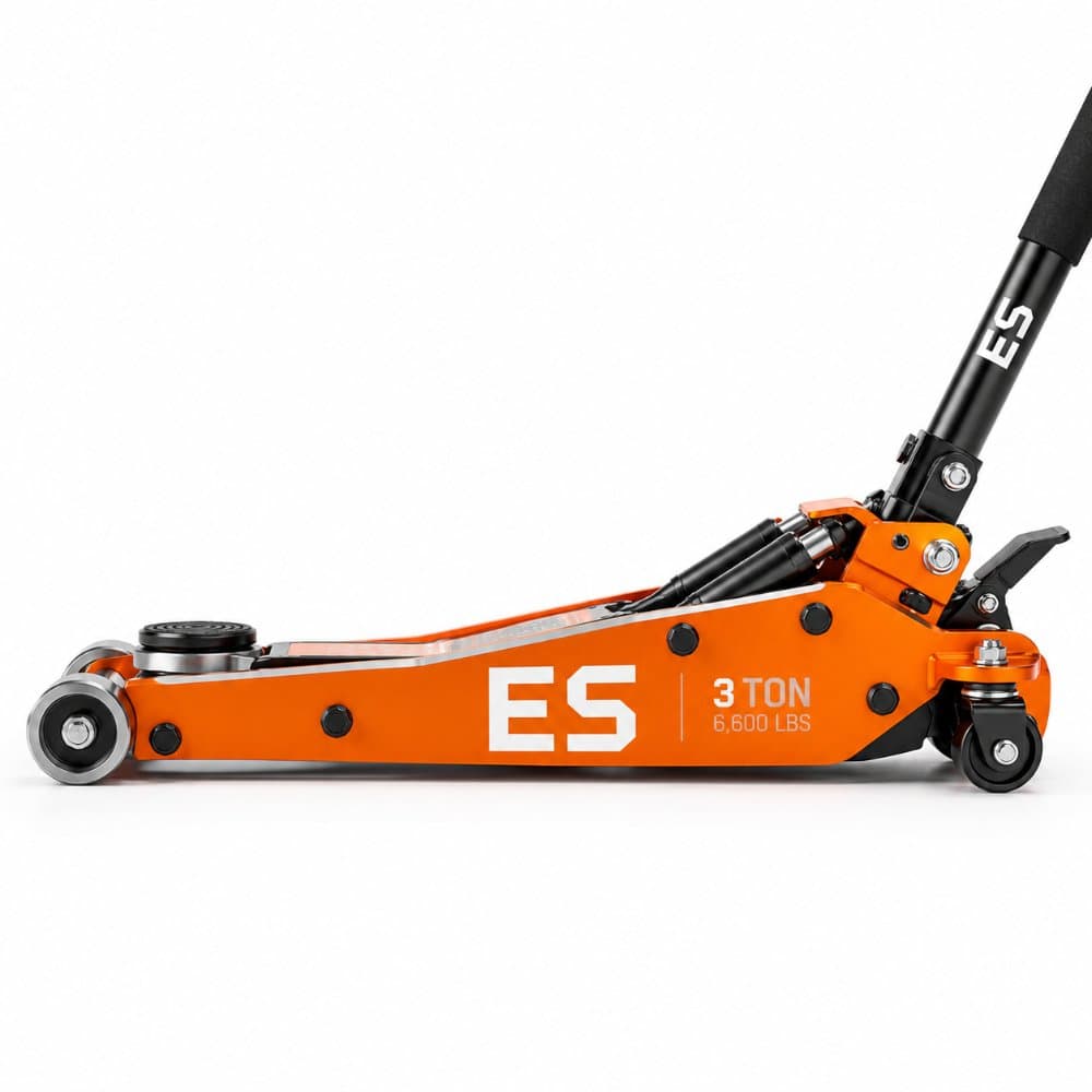 EMOSONG 3-Ton Aluminum Low-Profile Floor Jack, side view